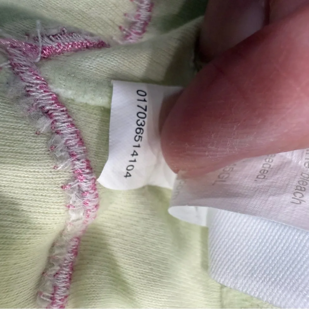 Y2K Bon Bebe Soft Pink & Green Baby Outfit with Matching Bib Size 3-6 Month